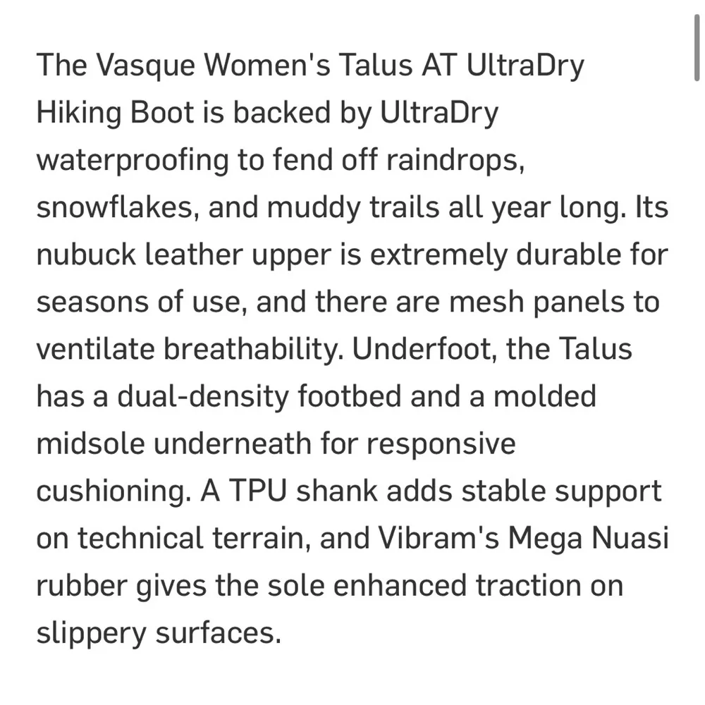 NWT Vasque Talus AT UltraDry Hiking Boot - Women's - Picture 8 of 9